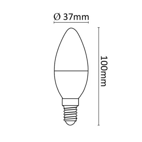 Asalite LED izzó C37 gyertya E14 6W 4000K (510 lumen)