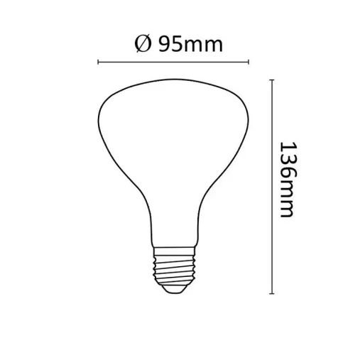 Asalite infra izzó piros G95 E27 100W
