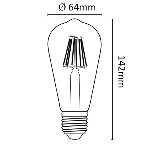 Asalite LED izzó ST64 filament E27 8W 2700K (810 lumen)
