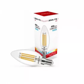 Asalite LED izzó C35 filament gyertya E14 4W 4000K (400 lumen)