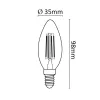 Asalite LED izzó C35 filament gyertya E14 4W 4000K (400 lumen)