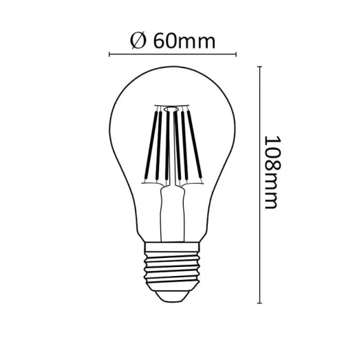 Asalite LED izzó A60 filament gömb E27 6W 4000K (660 lumen)