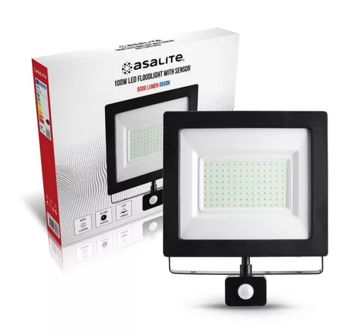 Asalite LED reflektor slim 100W 6500K (9000 lumen) + mozgásérzékelő szenzor