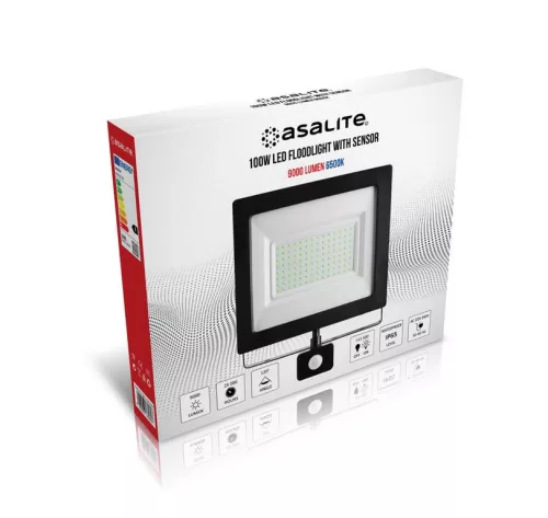 Asalite LED reflektor slim 100W 6500K (9000 lumen) + mozgásérzékelő szenzor