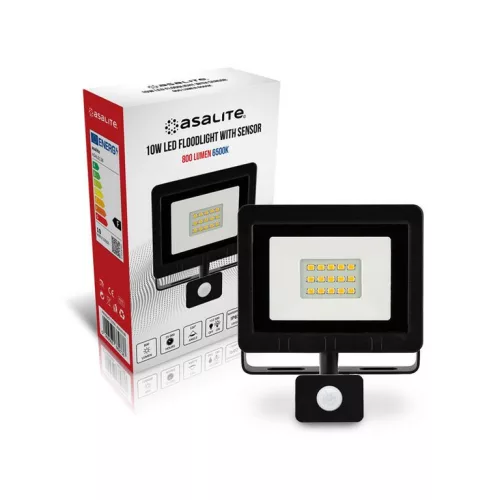 Asalite LED reflektor slim 10W 6500K (800 lumen) + mozgásérzékelő szenzor