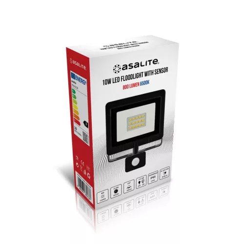 Asalite LED reflektor slim 10W 6500K (800 lumen) + mozgásérzékelő szenzor