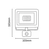 Asalite LED reflektor slim 10W 6500K (800 lumen) + mozgásérzékelő szenzor