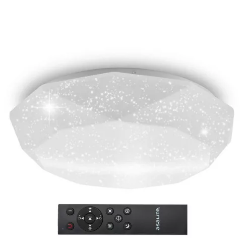 Asalite LED mennyezeti lámpa Liza 48W 3000K/4000K/6500K (4080 lumen) gyémánt/csillagos + távirányító CCT