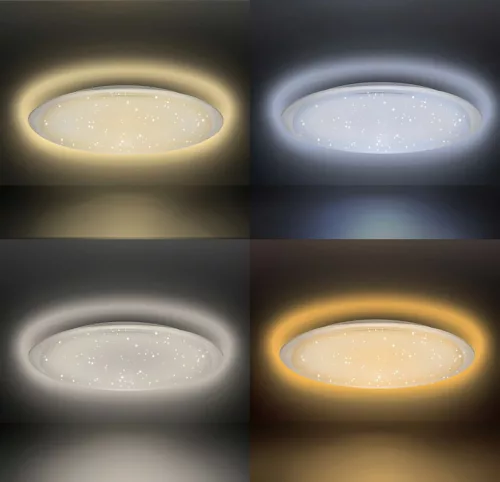 Asalite LED mennyezeti lámpa Emma 72W 3000K/4000K/6500K (6120 lumen) kerek/csillagos + távirányító CCT