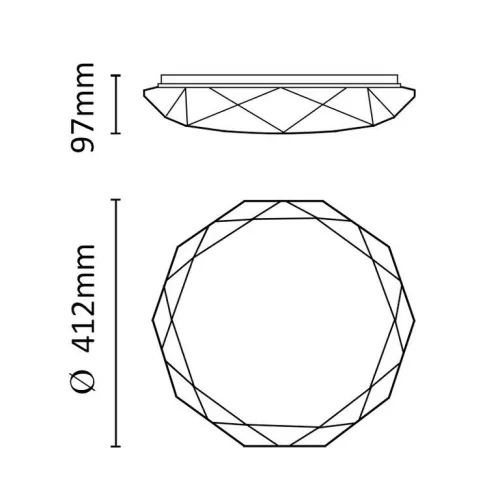 Asalite LED mennyezeti lámpa Olivia 48W 3000K/4000K/6500K (3400 lumen) gyémánt + távirányító CCT
