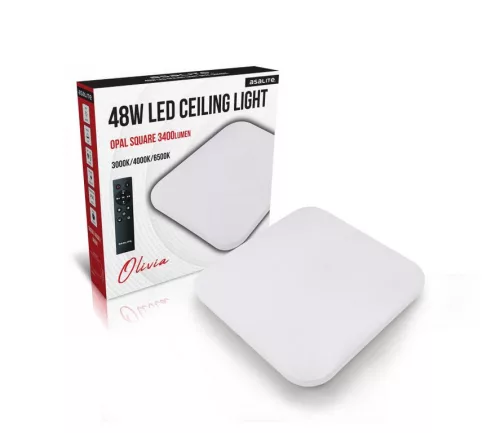 Asalite LED mennyezeti lámpa Sofia 72W 3000K/4000K/6500K (5000 lumen) négyzet + távirányító CCT