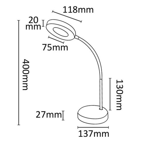 Asalite LED asztali lámpa 6W (500 lumen) fekete