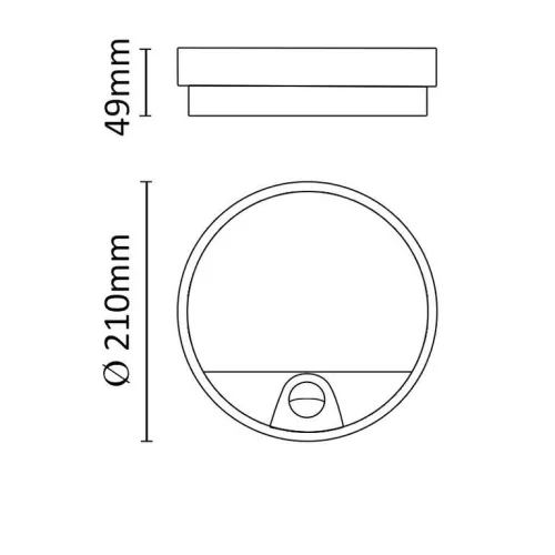 Asalite LED cseppálló lámpa IP54 15W 4000K (1400 lumen) kerek+szenzor