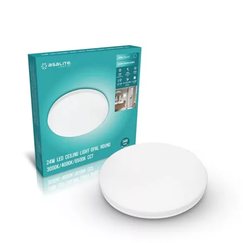 Asalite LED mennyezeti lámpa IP54 24W 3000K/4000K/6500K (2400 lumen) kerek CCT