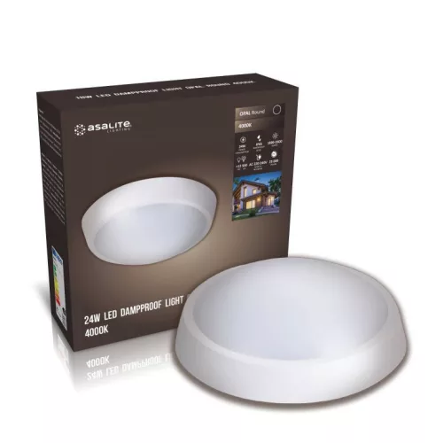 Asalite LED cseppálló lámpa IP65 24W 4000K (1800 lumen) kerek