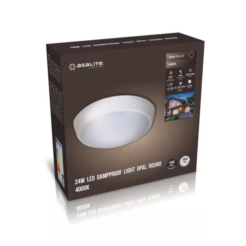 Asalite LED cseppálló lámpa IP65 24W 4000K (1800 lumen) kerek