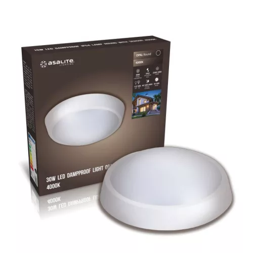 Asalite LED cseppálló lámpa IP65 30W 4000K (2200 lumen) kerek