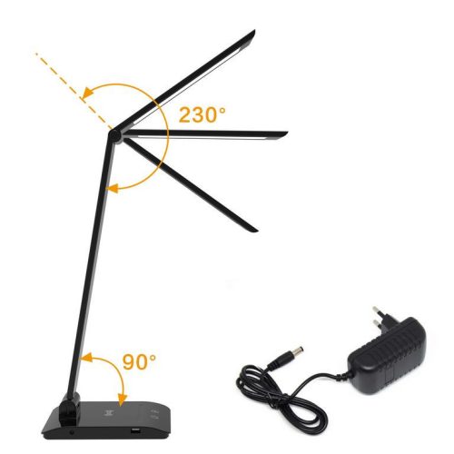 Asalite LED asztali lámpa dimmerelhető 7W (450 lumen) CCT wireless USB fekete