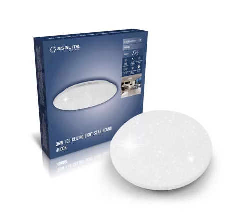 Asalite LED mennyezeti lámpa Emily 36W 4000K (3240 lumen) kerek/csillagos