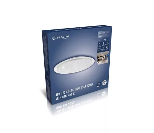 Asalite LED mennyezeti lámpa Lily 48W 4000K (4320 lumen)kerek/csillagos gyűrűvel