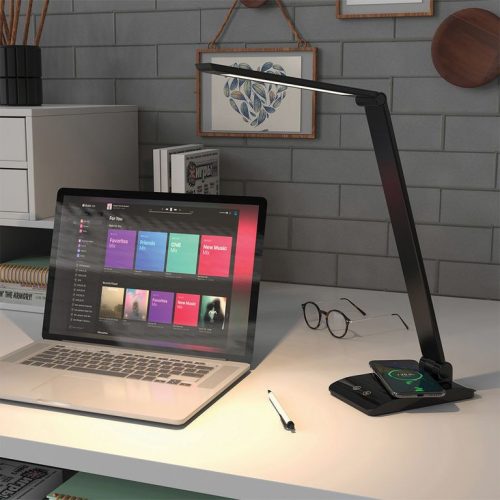 Asalite LED asztali lámpa dimmerelhető 7W (450 lumen) CCT wireless USB ezüst