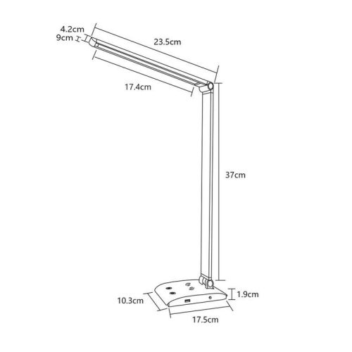 Asalite LED asztali lámpa dimmerelhető 7W (450 lumen) CCT wireless USB ezüst