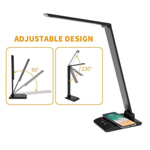 Asalite LED asztali lámpa dimmerelhető 7W (450 lumen) CCT wireless USB ezüst