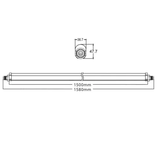 Asalite prémium IP65 por-és páramentes integrált LED armatúra 150cm 50W 4500K (5500 lumen)