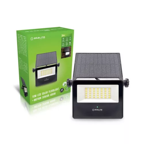 Asalite LED napelemes lámpa slim 10W 4000K (1300 lumen)+mozgásérzékelő szenzor