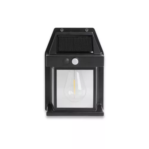 Asalite napelemes kültéri lámpa IP44 3W 3000K (100 lumen) fekete + PIR szenzor