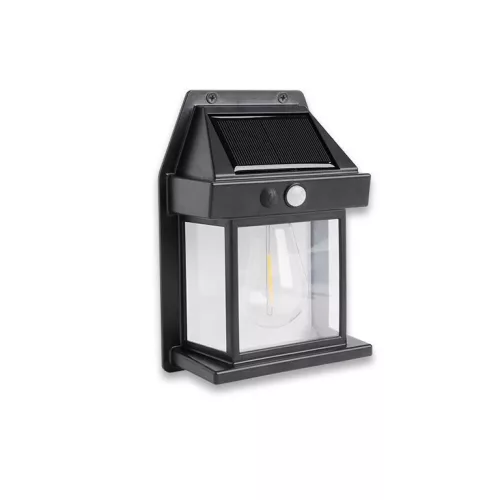 Asalite napelemes kültéri lámpa IP44 3W 3000K (100 lumen) fekete + PIR szenzor