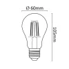 Asalite LED izzó A60 filament gömb E27 7W 4000K (806 lumen)