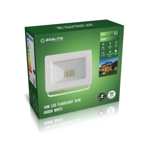 Asalite LED fehér reflektor slim 10W 4500K (900 lumen)