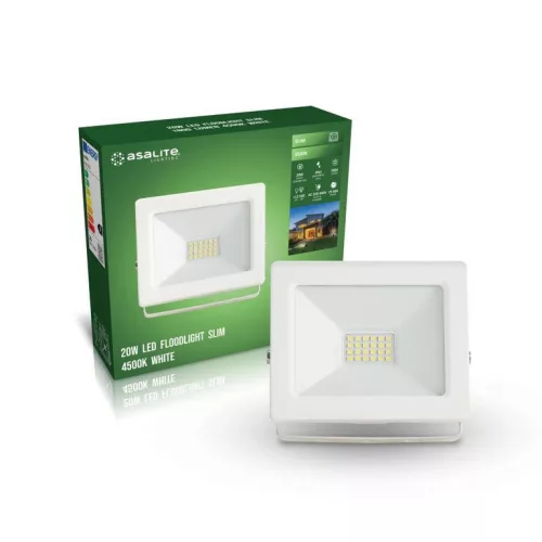 Asalite LED fehér reflektor slim 20W 4500K (1800 lumen)