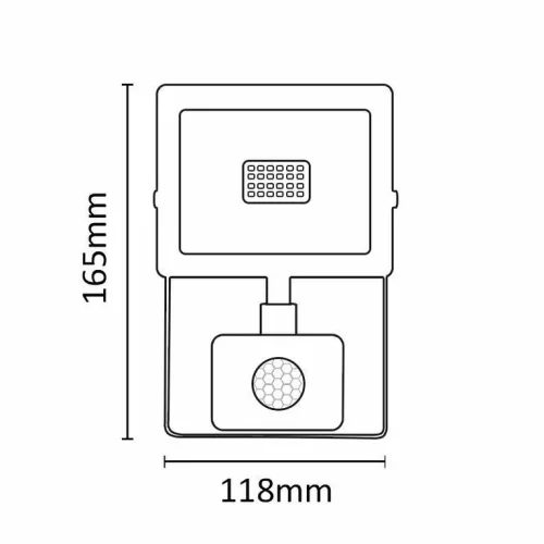 Asalite LED fehér reflektor slim 20W 4500K (1800 lumen) + mozgásérzékelő szenzor