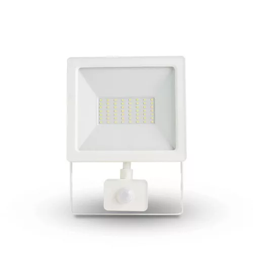 Asalite LED fehér reflektor slim 50W 4500K (4500 lumen) + mozgásérzékelő szenzor
