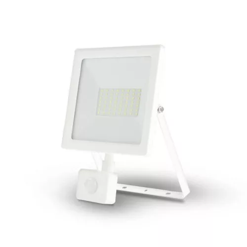 Asalite LED fehér reflektor slim 50W 4500K (4500 lumen) + mozgásérzékelő szenzor