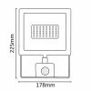 Asalite LED fehér reflektor slim 50W 4500K (4500 lumen) + mozgásérzékelő szenzor
