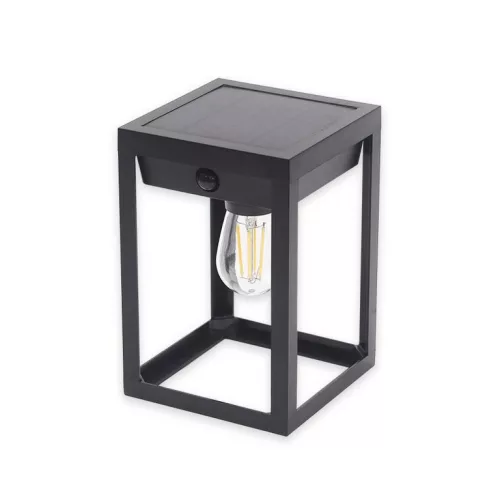 Asalite napelemes kültéri lámpa IP44 2W 3000K (200 lumen) fekete+szenzor