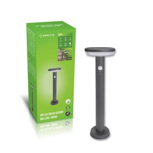 Asalite napelemes kerti lámpa IP65 5W 3000K (400 lumen) + szenzor