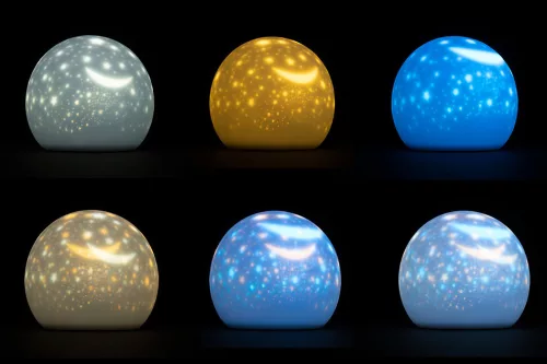 Asalite LED éjjeli lámpa csillagos gömb 1W