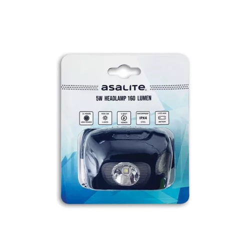 Asalite LED elemes fejlámpa 5W (160 lumen) fekete