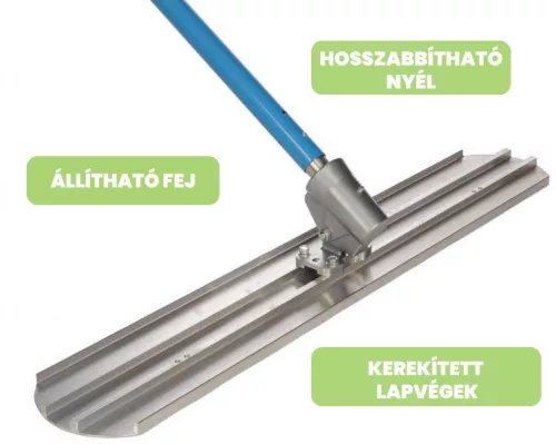 Betontrowel kézi betonlehúzólap szett, magnéziumos 120cm