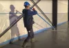 Betontrowel kézi betonlehúzólap szett, acél 120cm