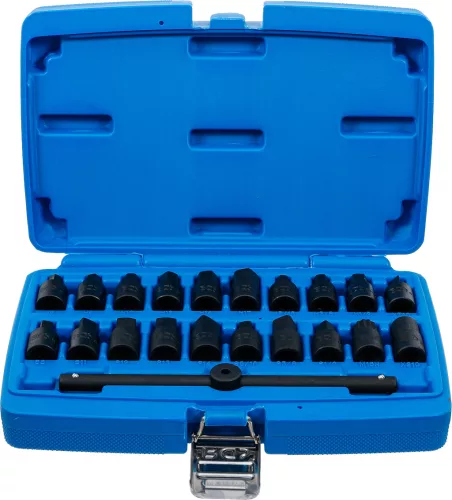 BGS speciális olajleeresztő-kulcs készlet 10 mm (3/8") 21 darabos