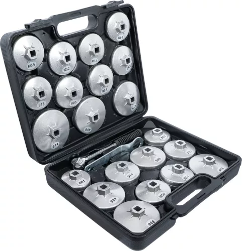 BGS olajszűrőkulcs-készlet fröccsöntött alumínium 12,5 mm (1/2") 23 darabos