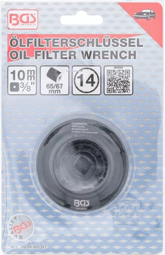 BGS olajszűrőkulcs 14 élű Ø 65 - 67 mm Daihatsu, Fiat, Nissan, Toyota
