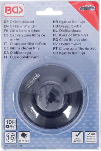 BGS olajszűrőkulcs 15 élű Ø 74 mm Audi, Chrysler, GM, Rover