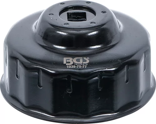 BGS olajszűrőkulcs 15 élű Ø 75 - 77 mm Audi, Ford, Isuzu, Mercedes-Benz, Opel, VW