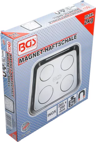 BGS mágneses tálca nemesacél 265 x 290 mm